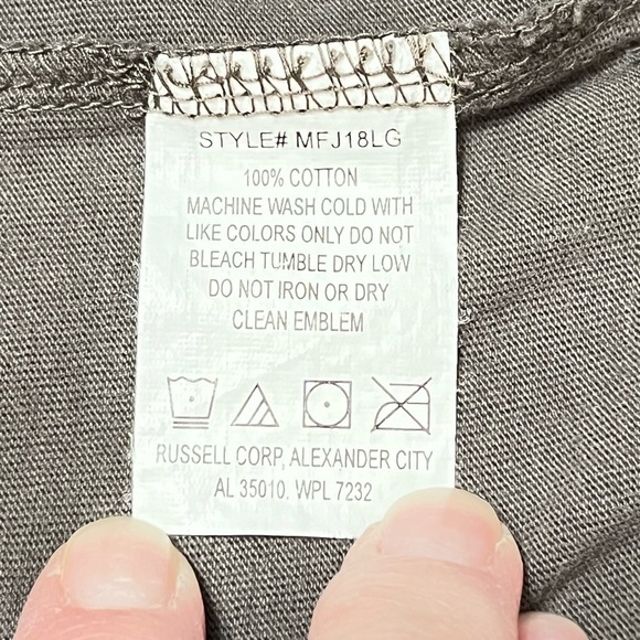 Auburn University Tigers Grey Russell Athletic 100% Cotton T-shirt Size XL - Picture 7 of 8